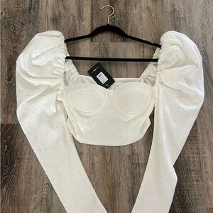 Gorgeous fashion nova puff sleeve bustier top